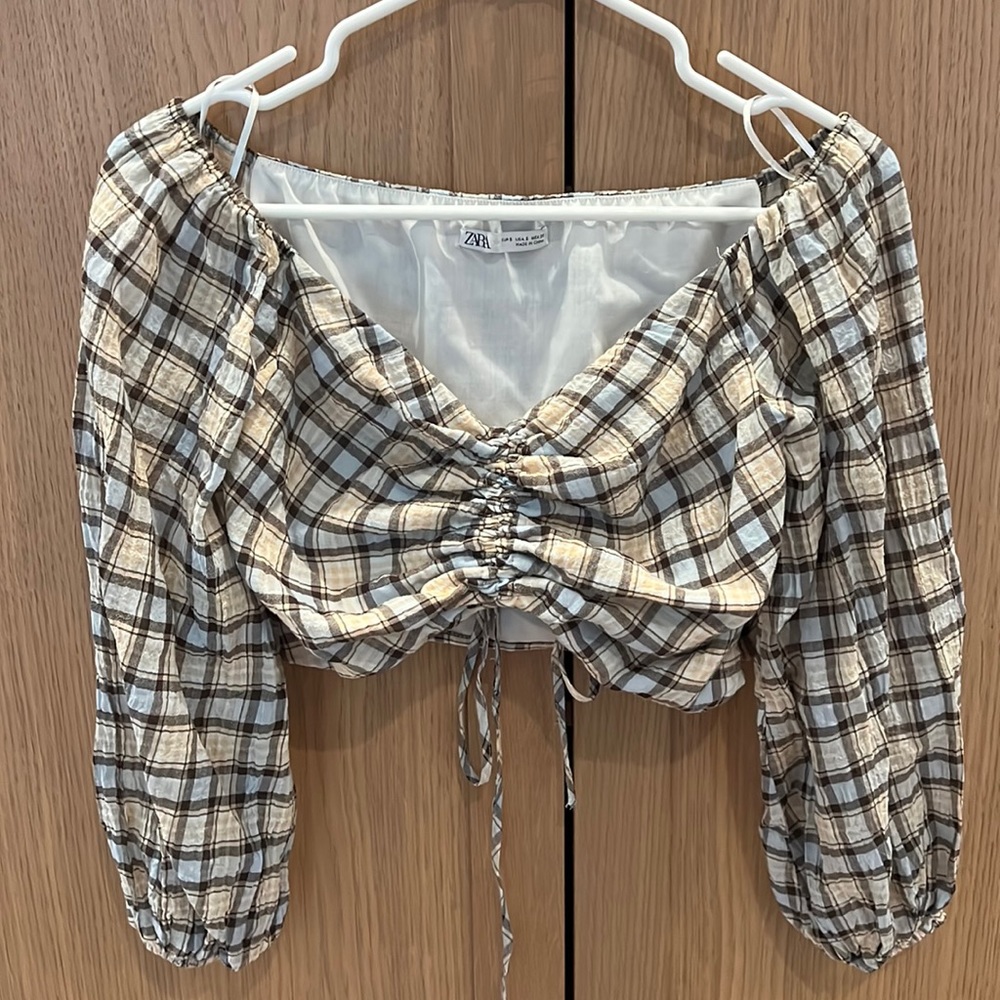 Zara plaid crop top